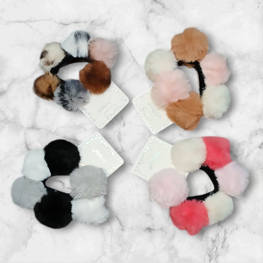 POMPOM HAIR SCRUNCHIES