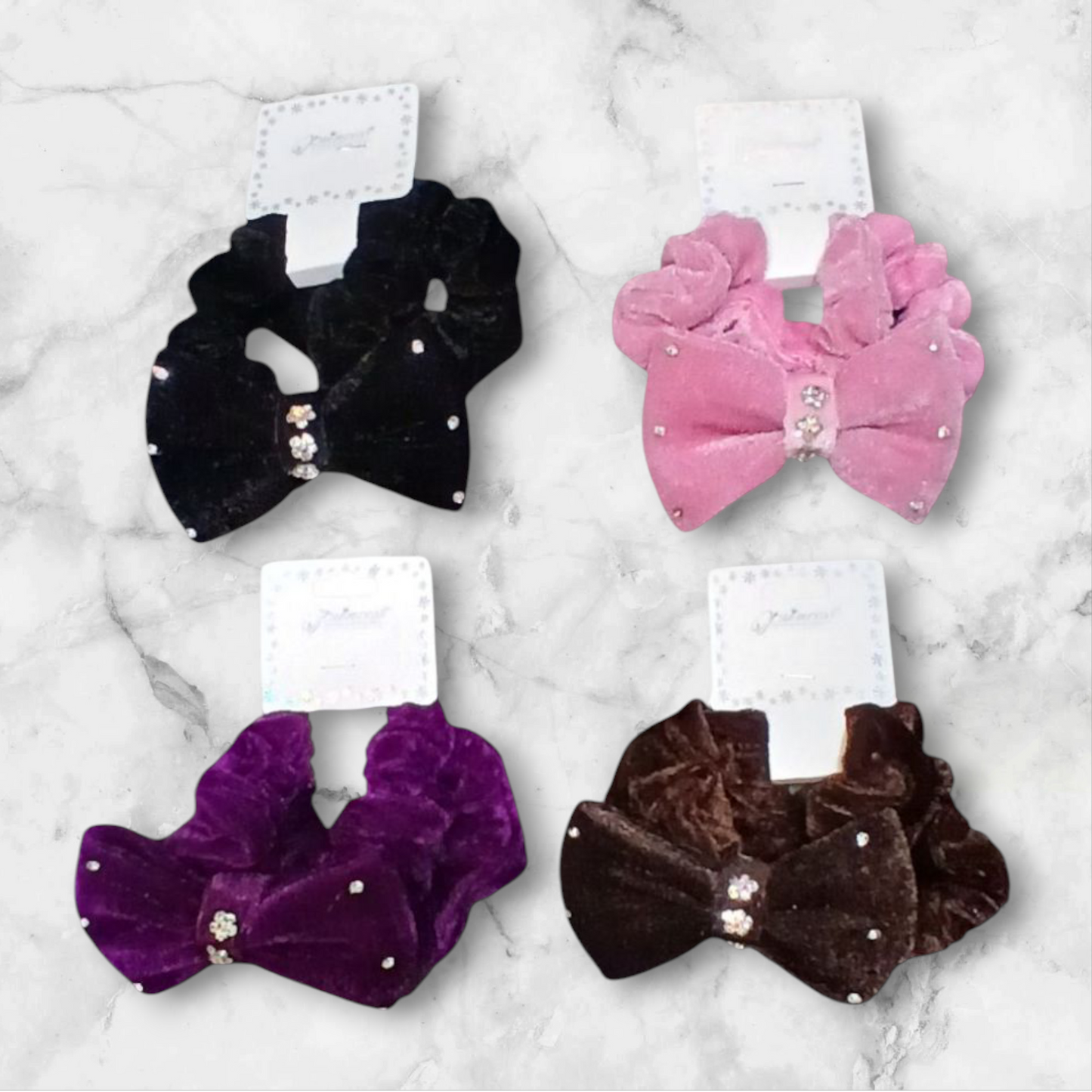 VELVET BOW HAIR SCRUNCHIES