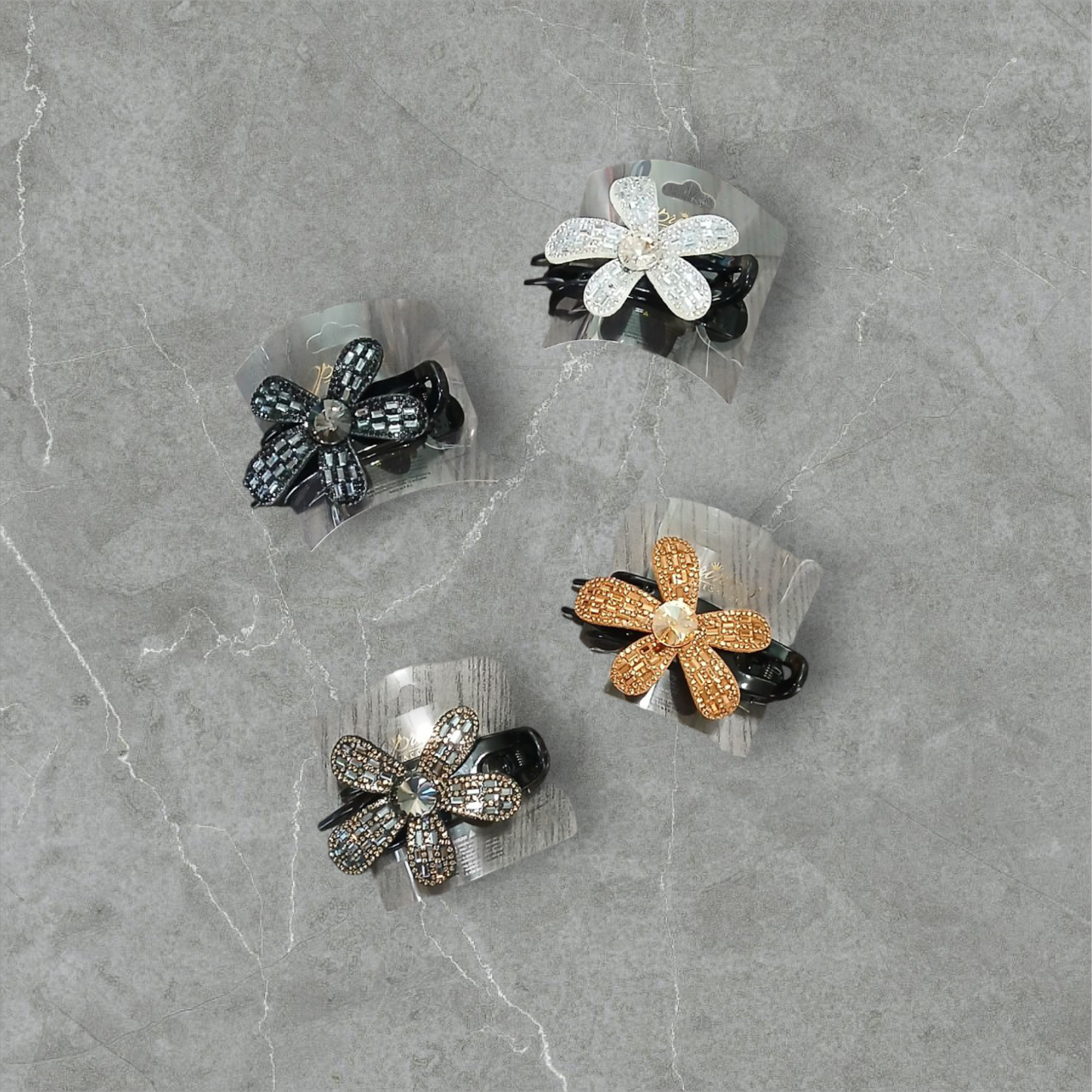 FLOWER DESIGN HAIR CLIPS